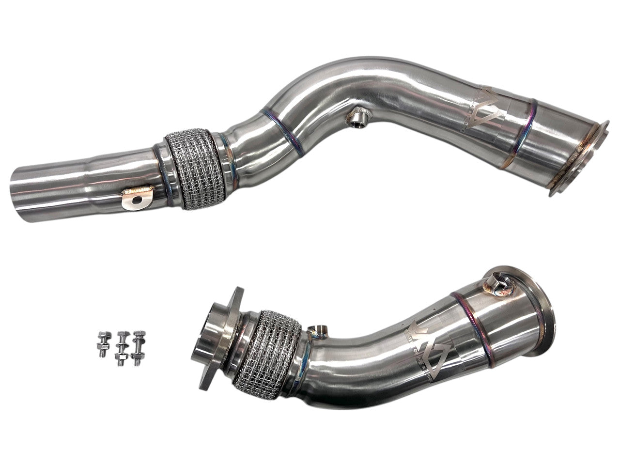 BMW S55 F8x 3.5" Fat Boy Downpipes M2C M3 M4 W/ Flex Section