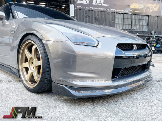 [JPMCarbon] K Style Carbon Fiber Front Bumper Add-on Lip Fits For 2008-2011 Nissan GT-R R35 Only