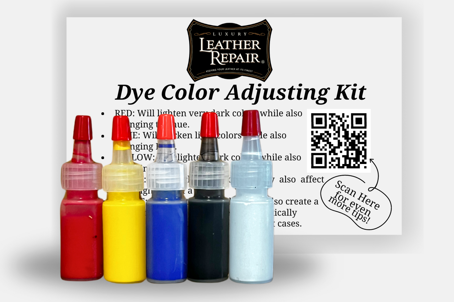 Leather and Vinyl Dye Color Adjusting Kit