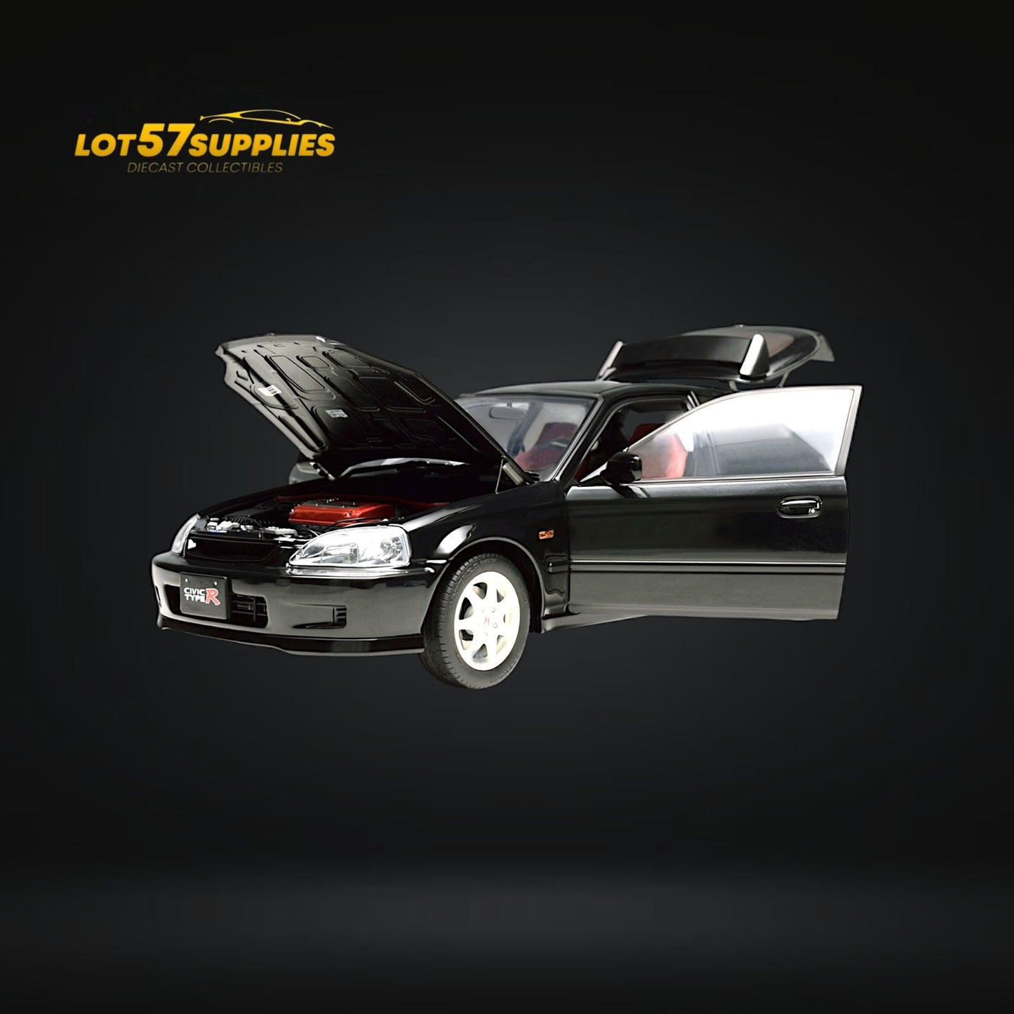 MOTORHELIX Honda Civic Type-R EK9-120 BLACK Fully Openable 1:18