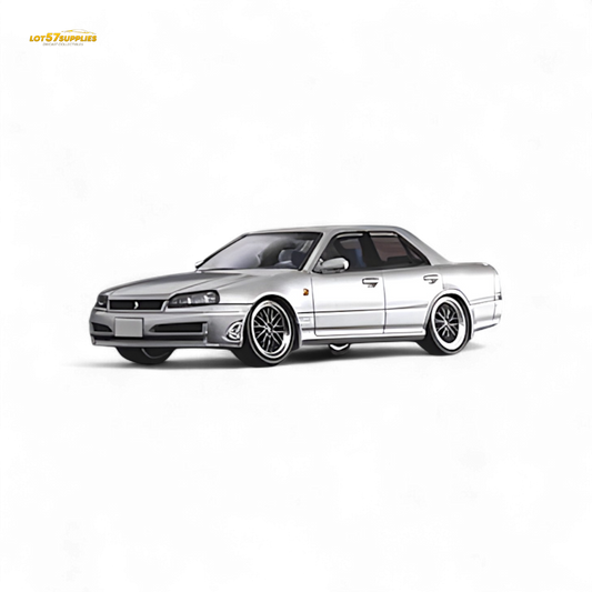 Mortal ER34 SKYLINE 25GT-t AIT Exhibition Model Ordinary Silver 1:64