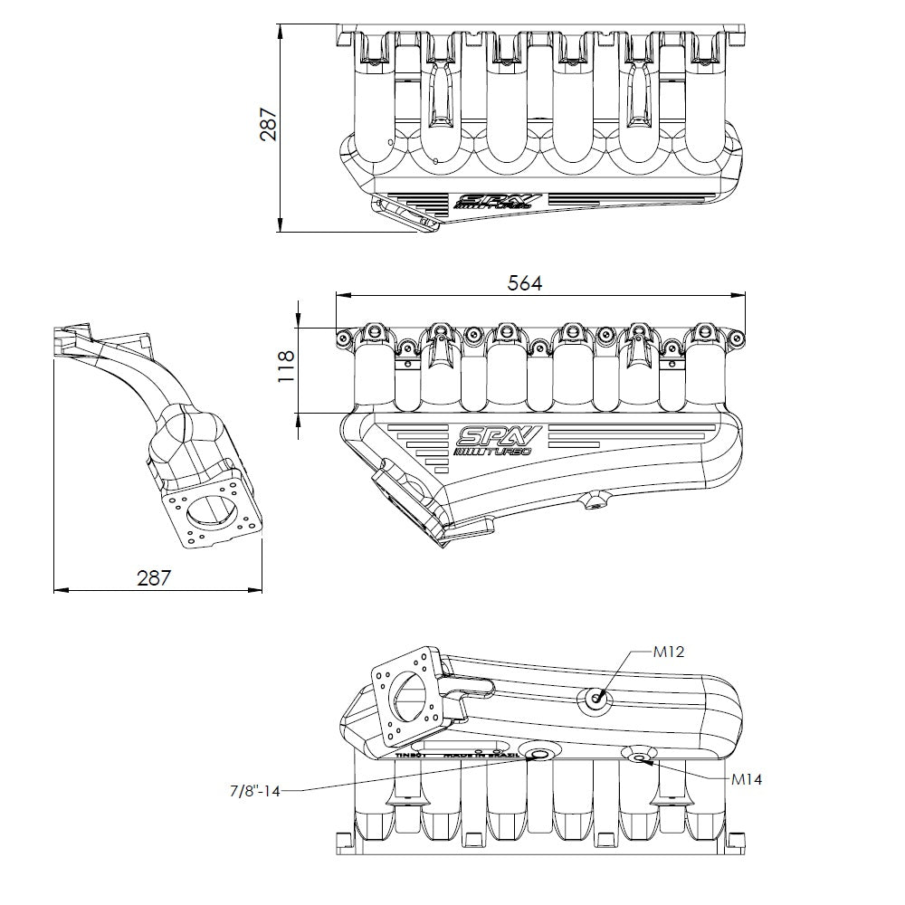 BMW E36 325 328 M3 (M50/M52) CAST ALUMINUM INTAKE MANIFOLD OEM THROTTLE - BLACK