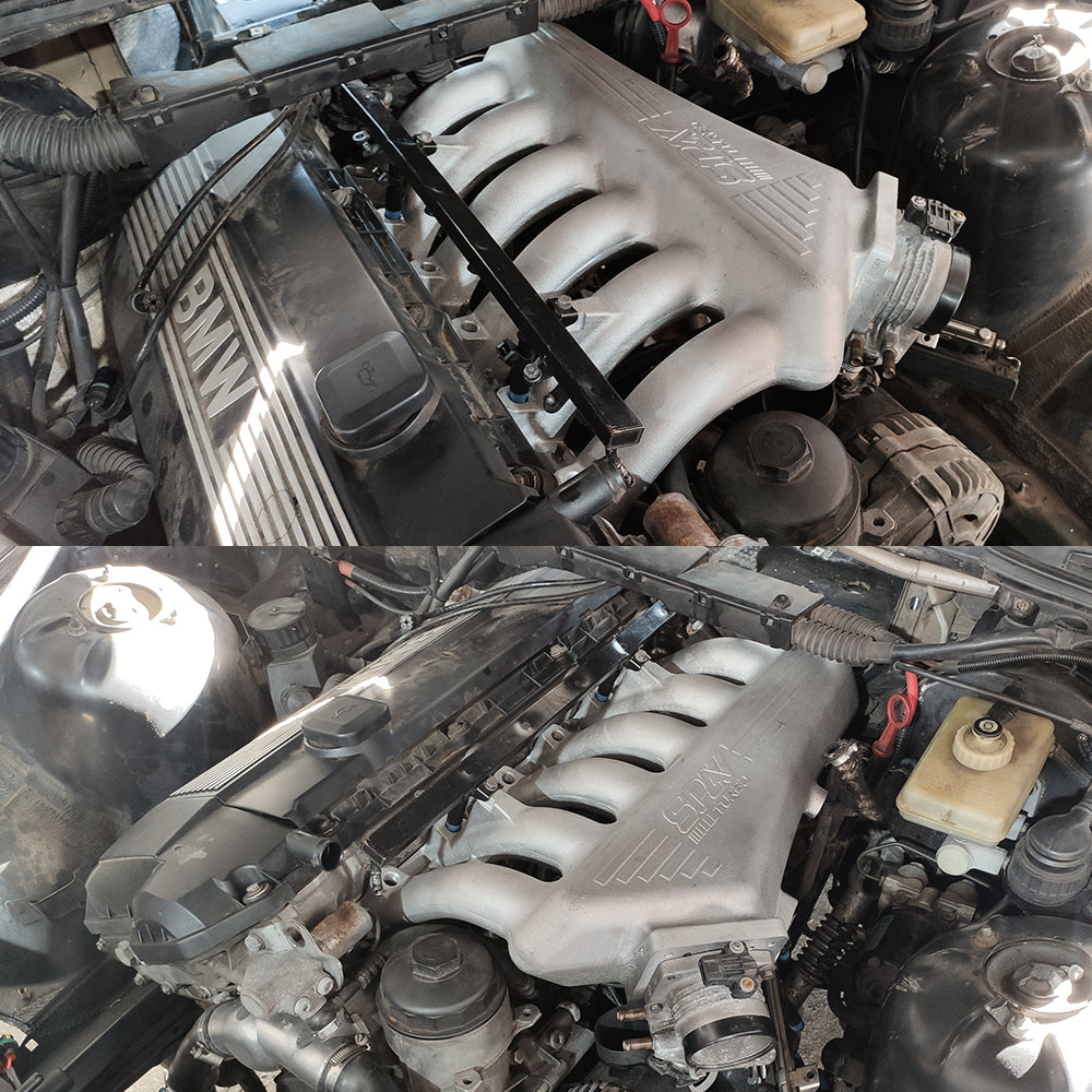 Turbo Exhaust Manifold + CAST ALUMINUM INTAKE MANIFOLD OEM THROTTLE for BMW E36 M3 S50 TU M5X