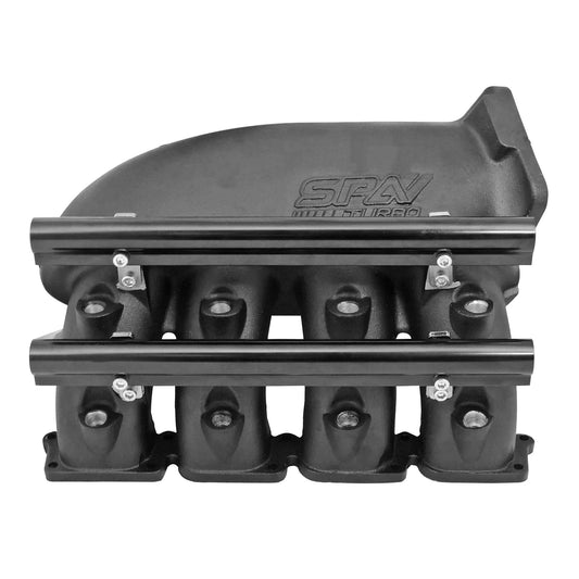 Cast Aluminum Intake Manifold for transverse VW/AUDI 1.8T with 8 injectors Fuel Rail Kit (right side without throttle bolt holes) - Black
