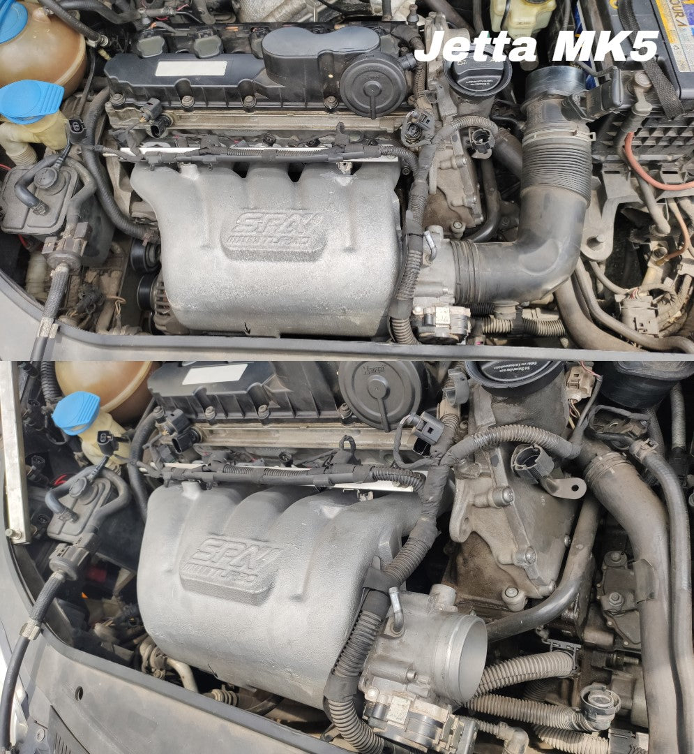 VW 2.5L 5 CYLINDER 20V 07K CAST ALUMINUM INTAKE MANIFOLD - WITH 5 INJECTORS FUEL RAIL - PRE SALE