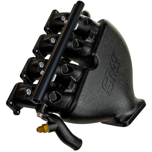 Cast Aluminum Intake Manifold for longitudinal VW/AUDI 1.8T with 4 injectors Fuel Rail Kit (OEM throttle) Black