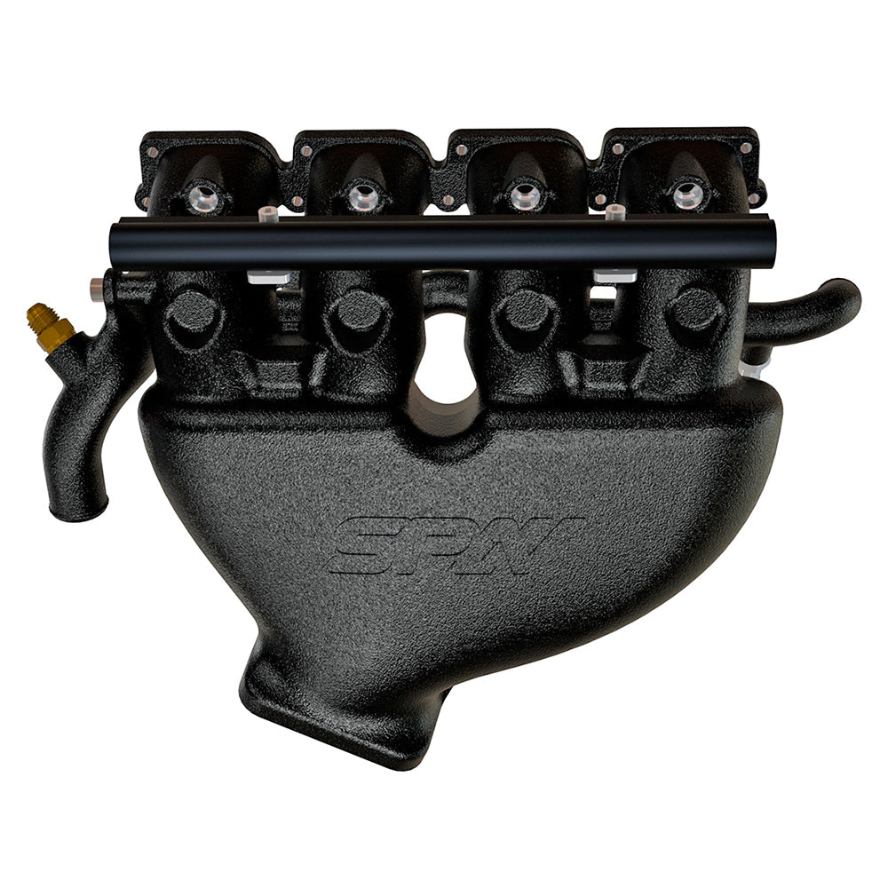 Cast Aluminum Intake Manifold for longitudinal VW/AUDI 1.8T with 4 injectors Fuel Rail Kit (without throttle bolt holes) Black