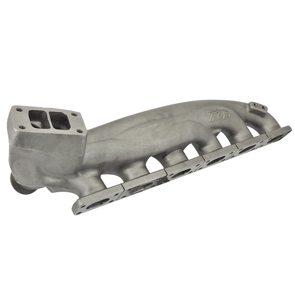TWIN SCROLL TOP MOUNT CAST TURBO MANIFOLD V-BAND WASTEGATE + CAST ALUMINUM INTAKE MANIFOLD OEM THROTTLE for BMW E36 325 328 M3 (M50/M52/M54)