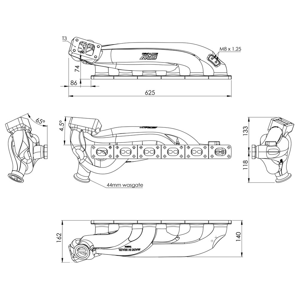 TWIN SCROLL TOP MOUNT CAST TURBO MANIFOLD V-BAND WASTEGATE + CAST ALUMINUM INTAKE MANIFOLD OEM THROTTLE for BMW E36 325 328 M3 (M50/M52/M54)