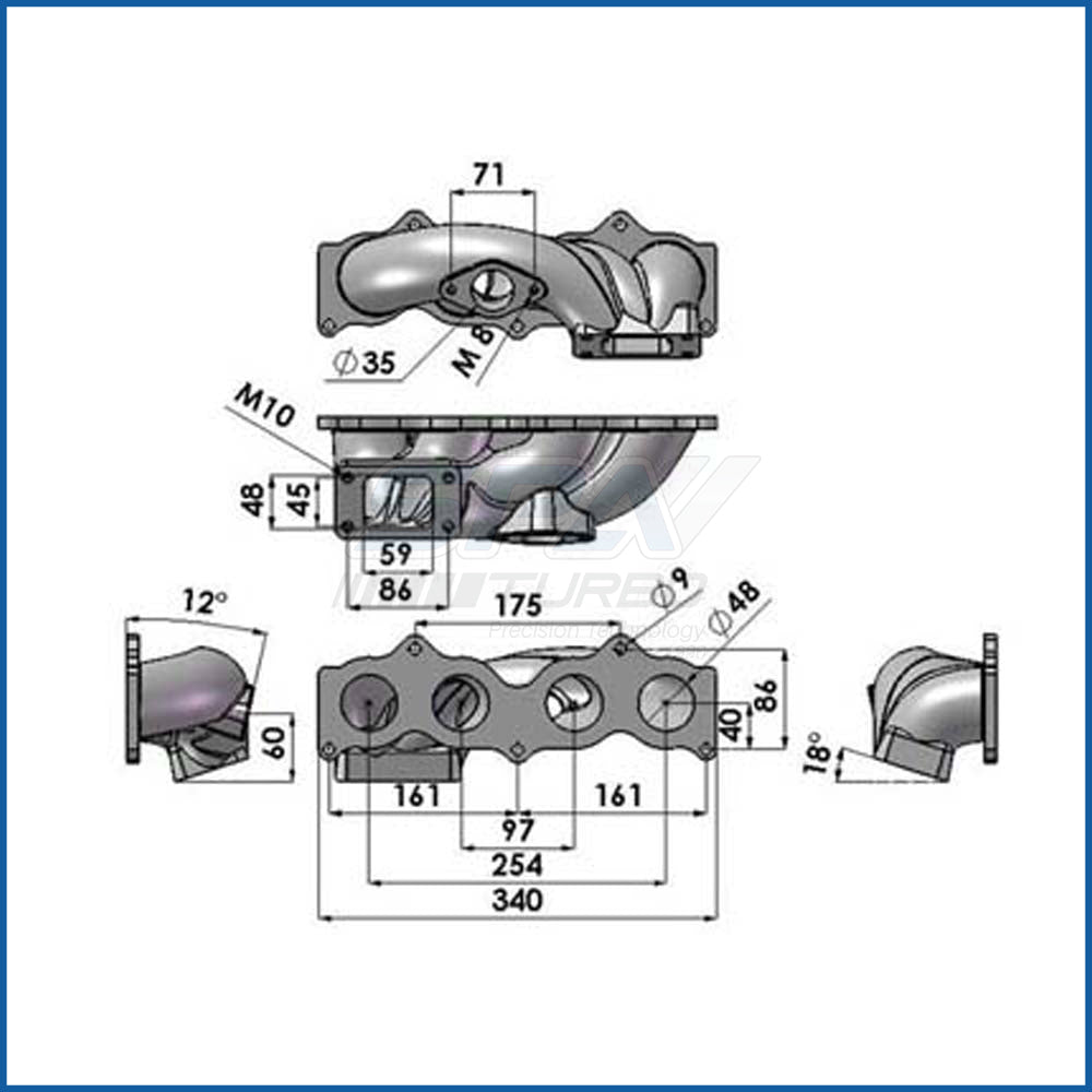 Scion / Toyota 2.4L 2AZFE T3 Turbo manifold - PRE SALE