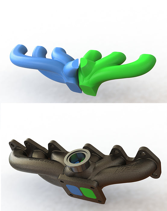 Toyota / Lexus 2JZ-GTE T4 High Performance Twin Scroll Turbo Manifold + intake manifold - 12 Injectors - Black