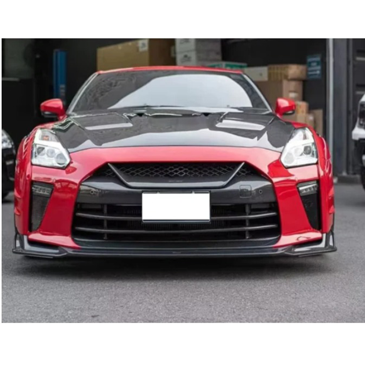 Carbon Fiber T Style Vented Front Engine Hood for Nissan GT R R35
