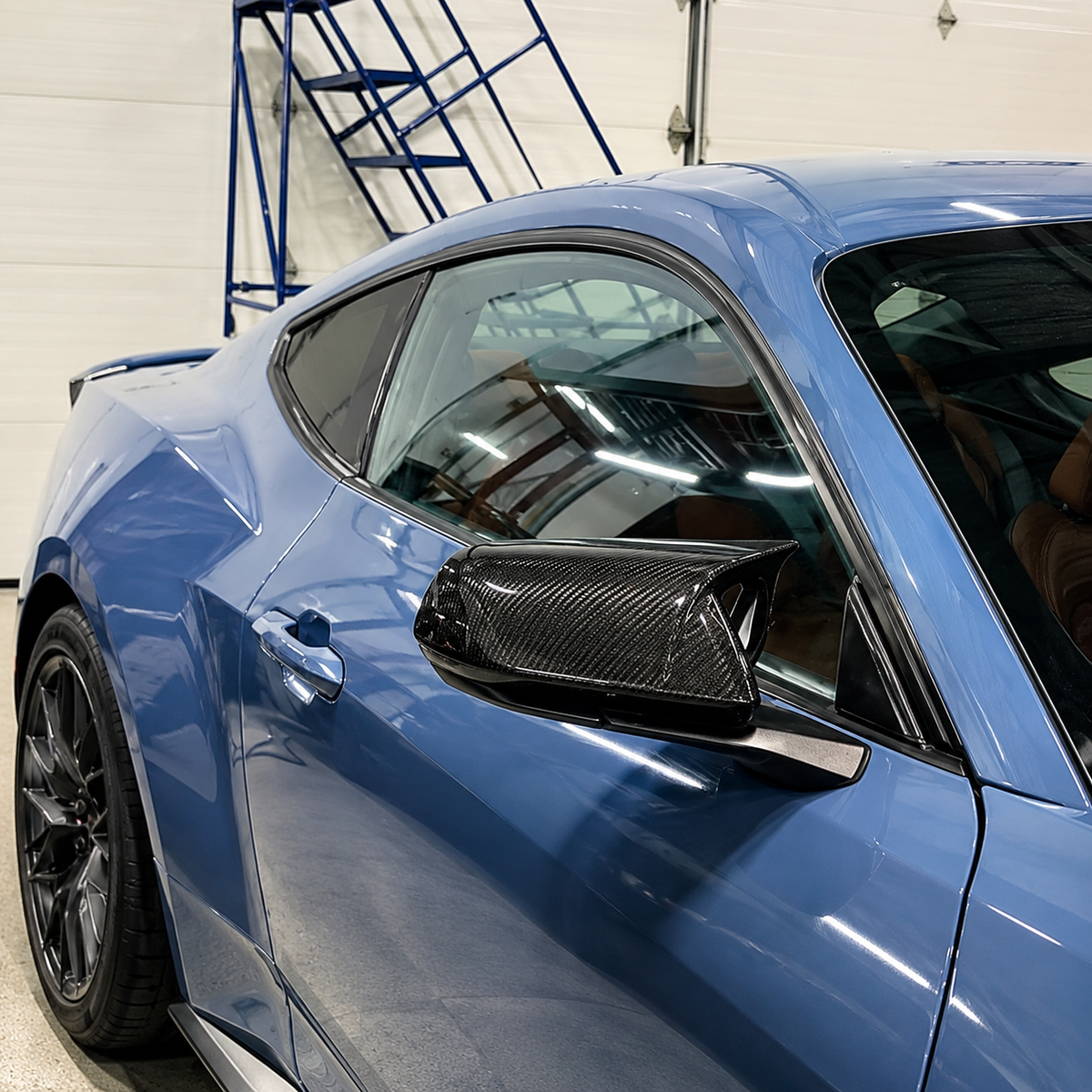 Dry Carbon Fiber Side Mirror Cap Covers for Ford Mustang S650 GT Dark Horse