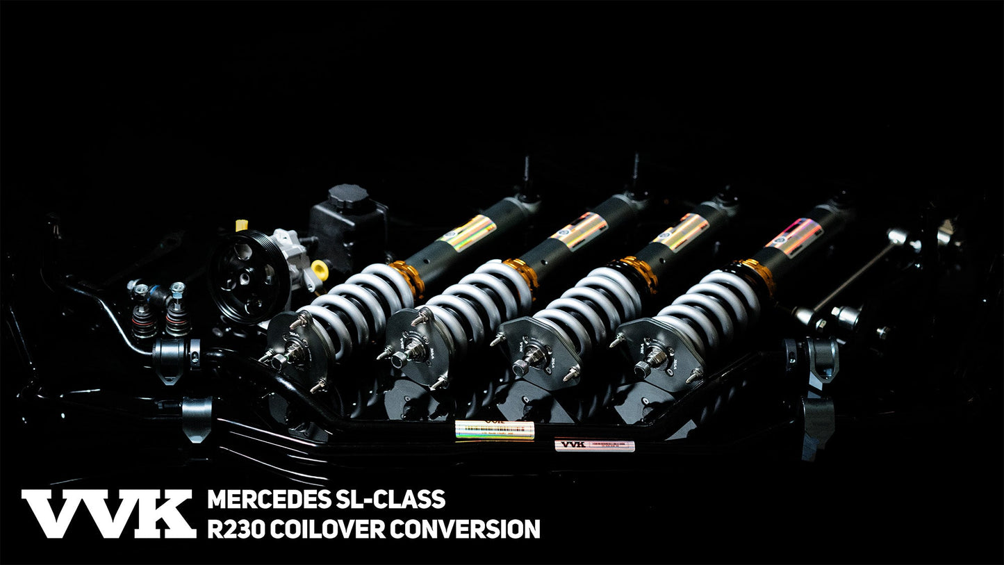 Mercedes R230 32-Way Adjustable Coilover Conversion Kit with Adjustable Sway Bars and Power Steering (SL280, SL350, SL500, SL55, SL550, SL63, SL600, SL65)