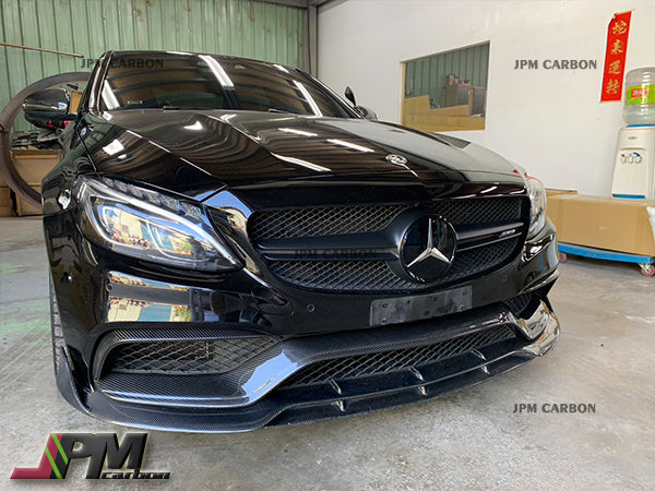 Carbon Fiber Front Bumper Center Lip Fits For 2015-2021 Mercedes-Benz W205 C63 Only