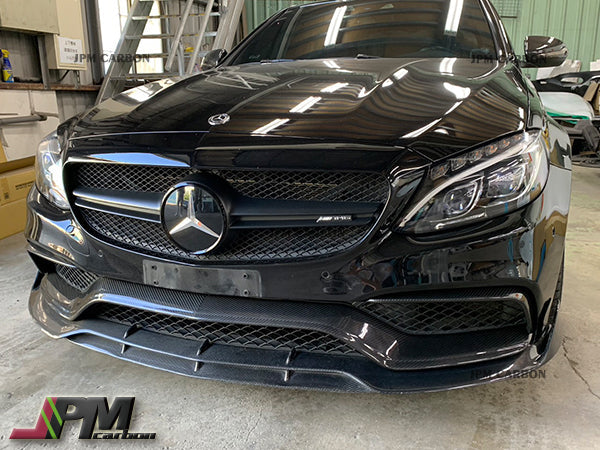 Carbon Fiber Front Bumper Center Lip Fits For 2015-2021 Mercedes-Benz W205 C63 Only