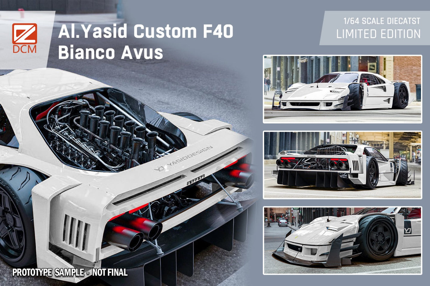 DCM Modified Ferrari F40 AI Yasid in White 1:64