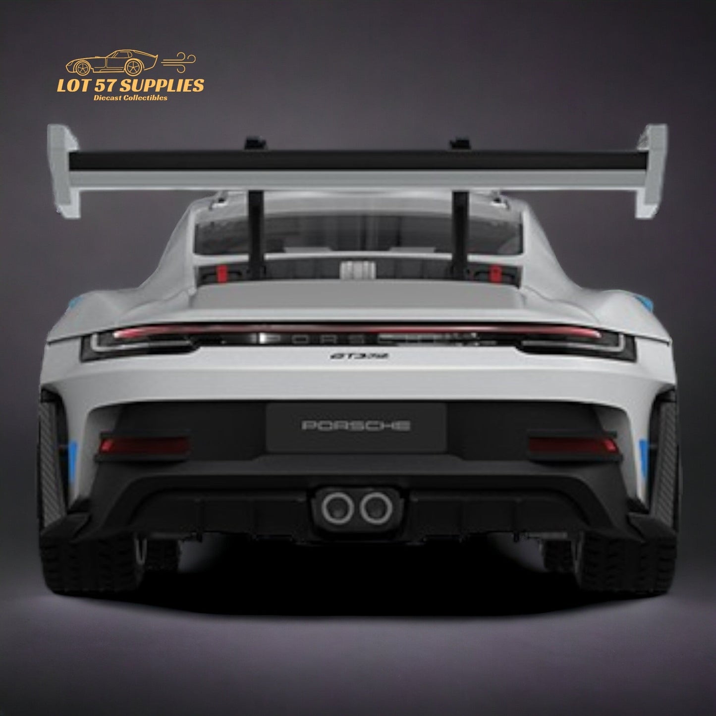 TPC Porsche 911 992 GT3 RS White With Blue Wheels Ordinary Version 1:64