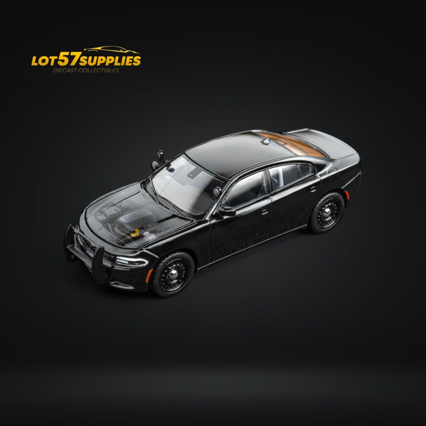 (Pre-Order) Elite Collectibles Dodge Warhorse Unmarked Police Interceptor Black 1:64