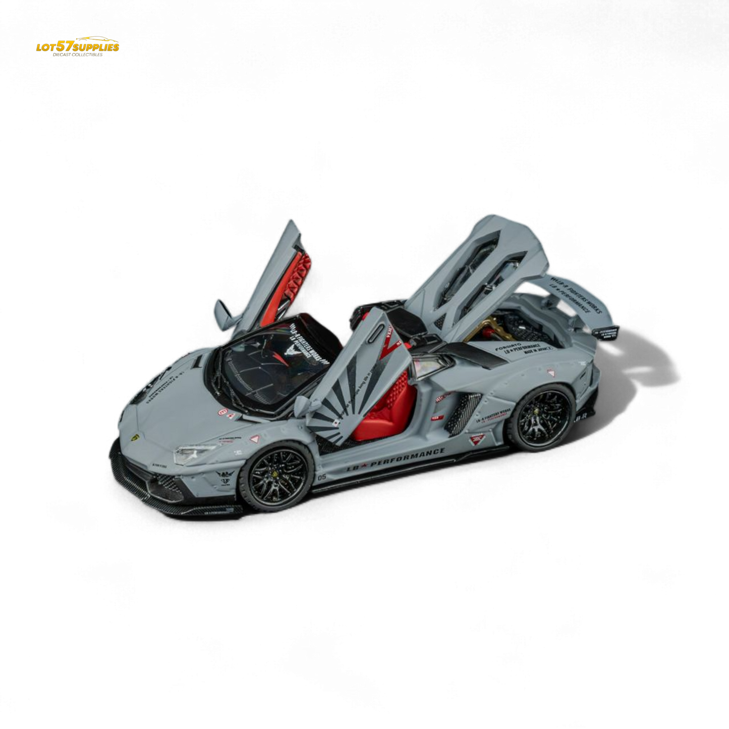 TPC Rhino Model RM 1/64 Lamborghini LP720-4 Roadster Wide-Body Modified - Combat Gray 1/64