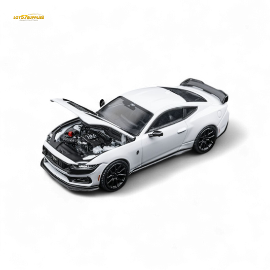 (Pre-Order) DCM Mustang Dark Horse - Crystal White - Black Wheels 1:64