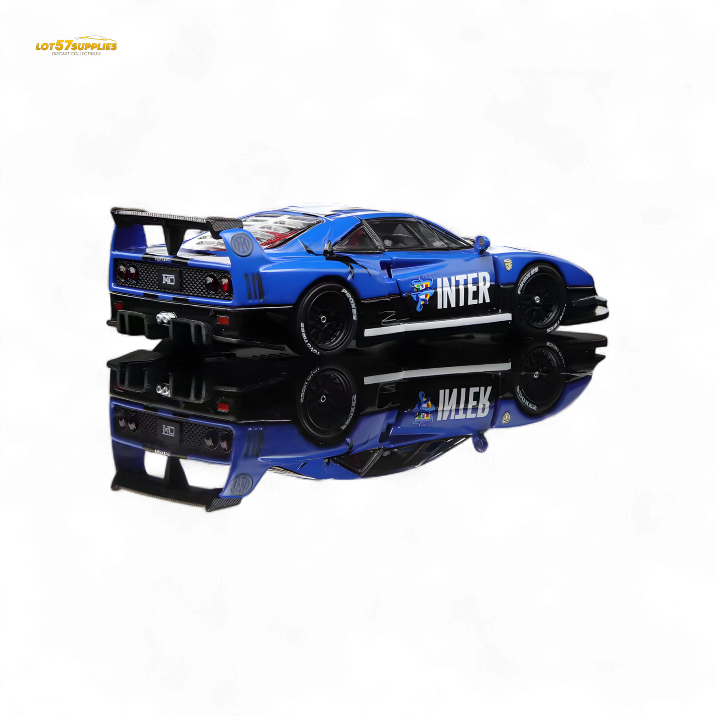 Demon King Auto F40 LB-Works Wide-Body Gull Wing Gate Modified - Inter Milan Livery 1:64