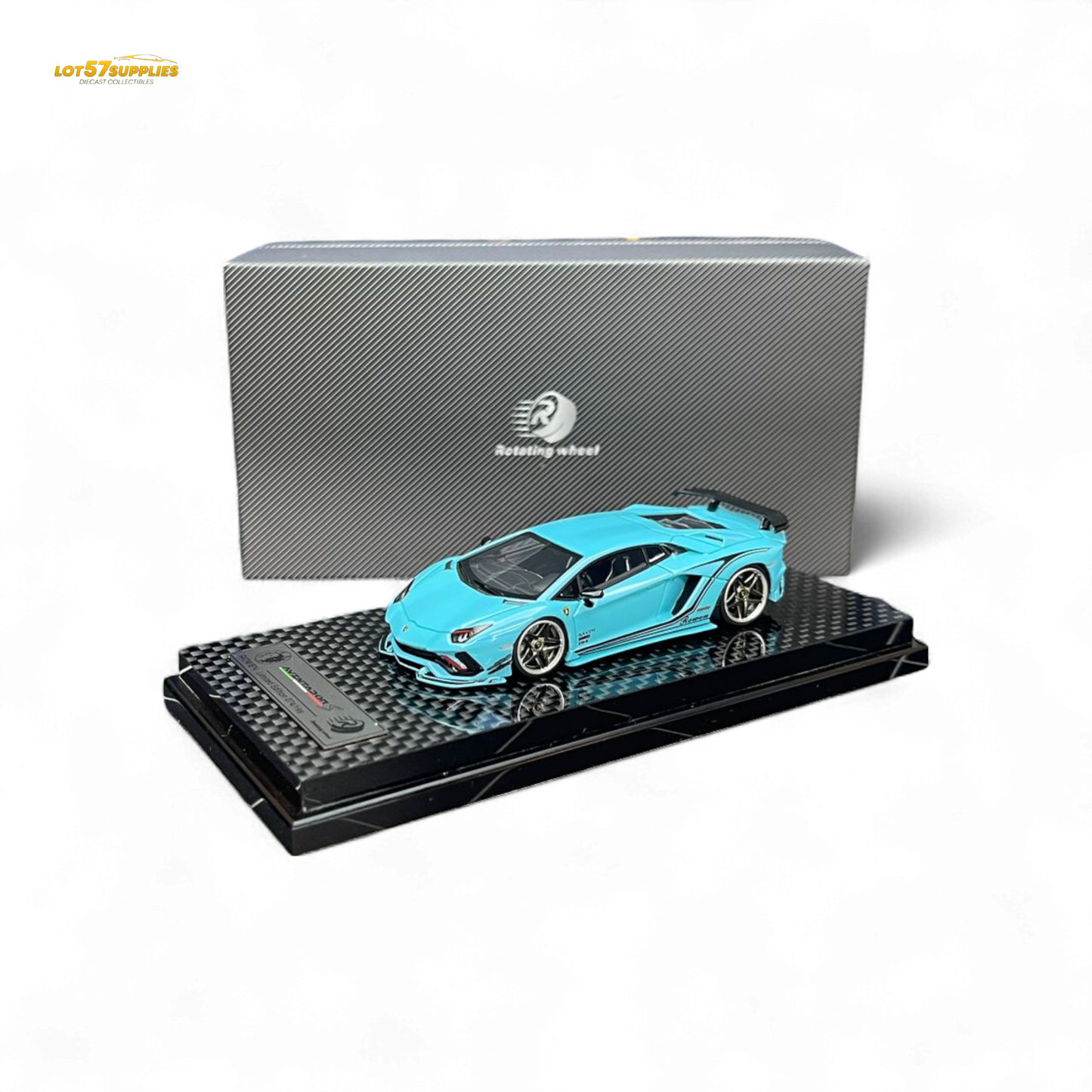 Rotating Wheel Rowen Aventador S - Pearl Blue 1/64