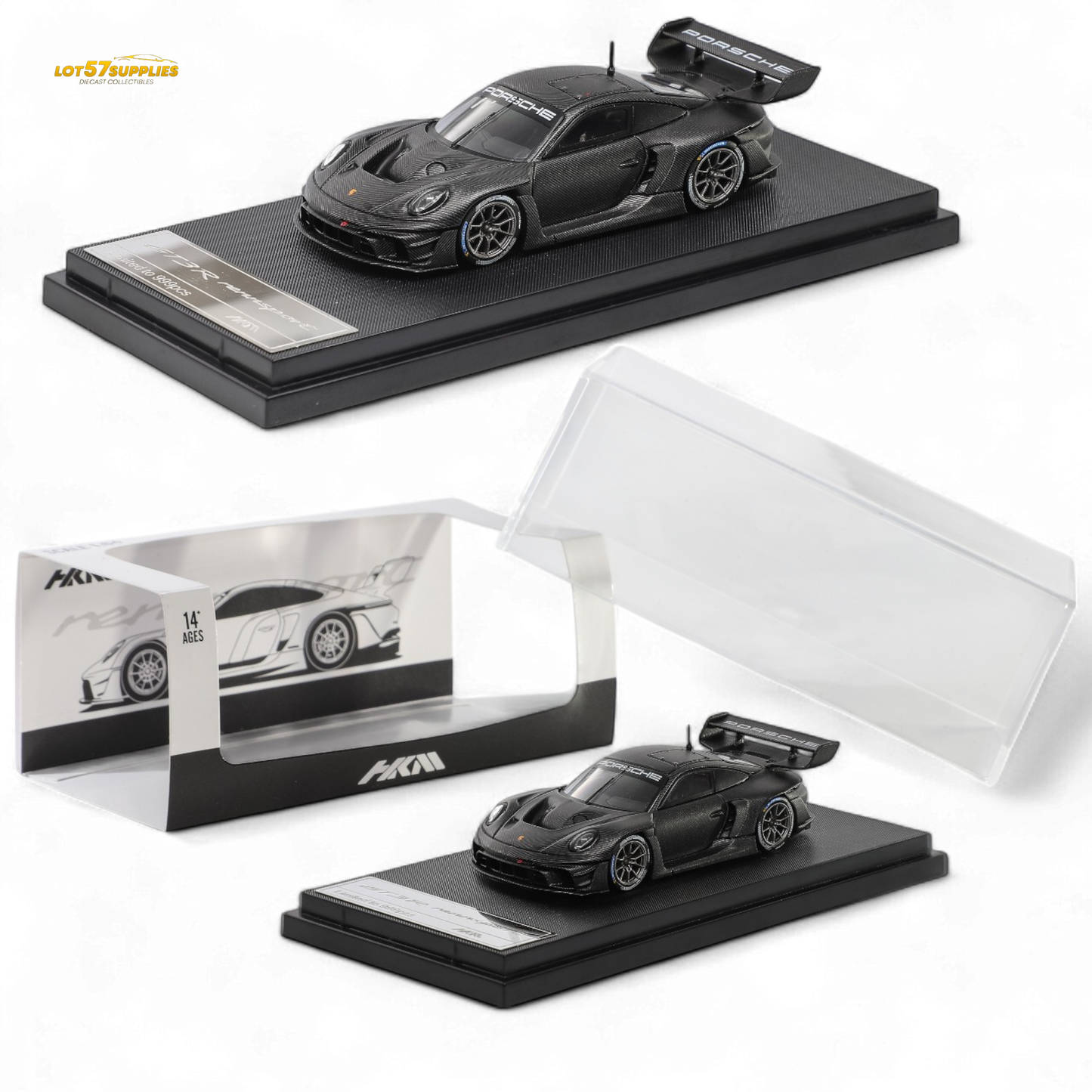 HKM 911 (992) GT3 R Rennsport - Full Carbon Black 1:64