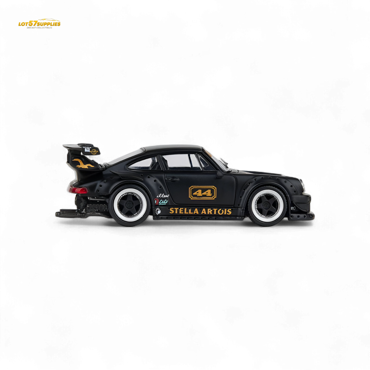 (Pre-Order) Model Model Porsche RWB 993 - Stella Artois #44 Matte Black 1:64