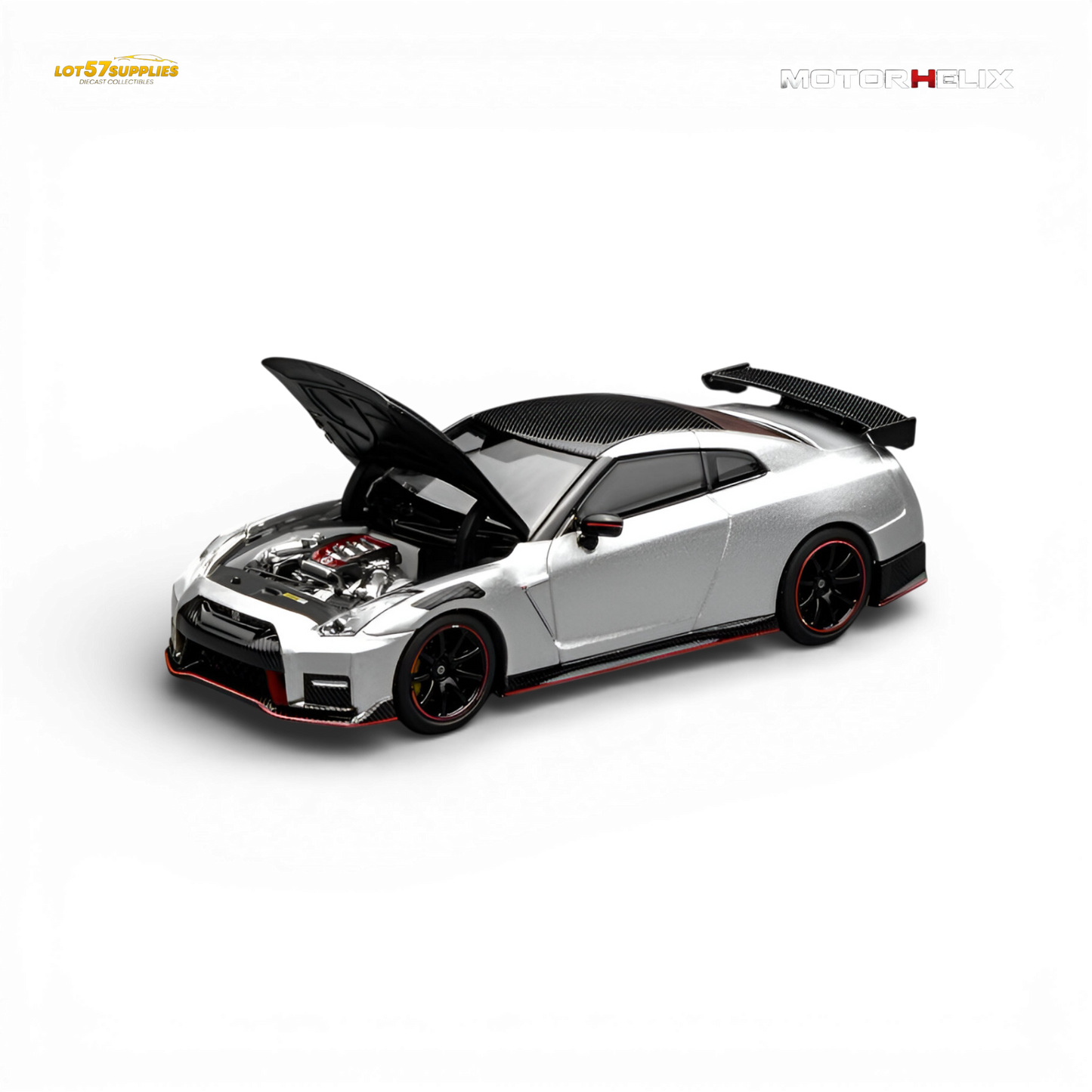 (Pre-Order) Motorhelix Nissan GT-R NISMO R35 Special Edition 2022 - Ultimate Metal Silver 1:64