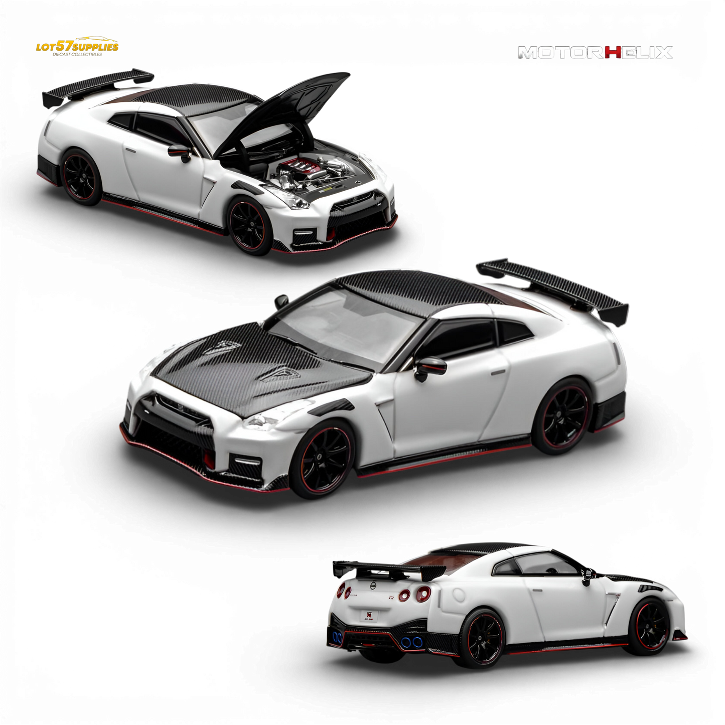 (Pre-Order) Motorhelix Nissan GT-R NISMO R35 Special Edition 2022 - Brilliant White Pearl 1:64