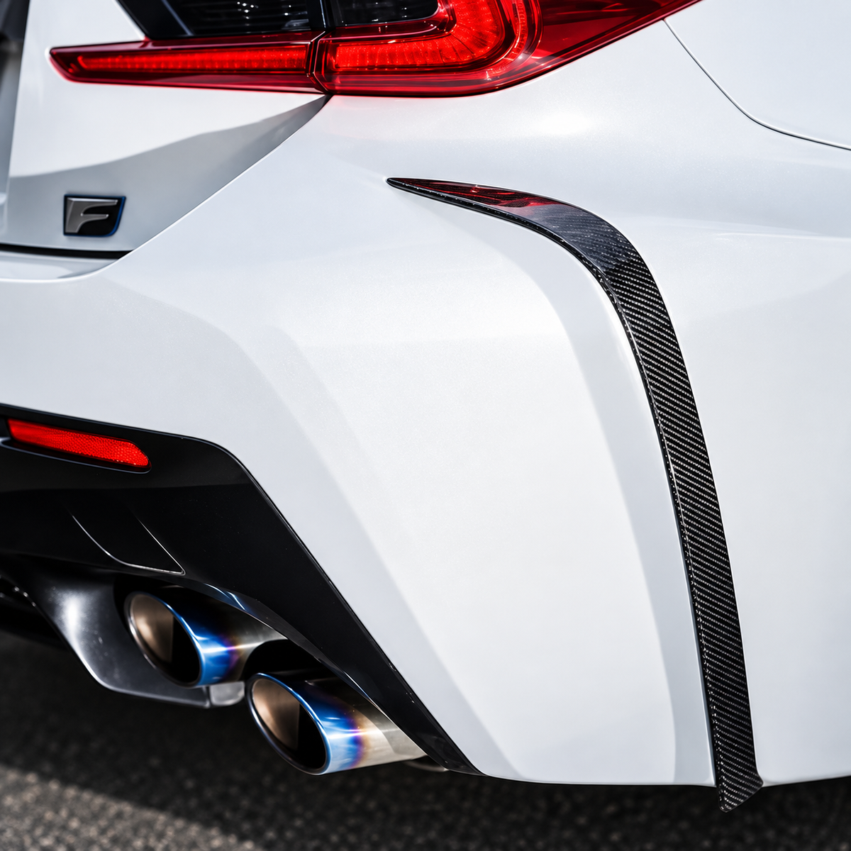 Carbon Fiber Rear Bumper Side Air Vent Splitter Trim for Lexus RC F