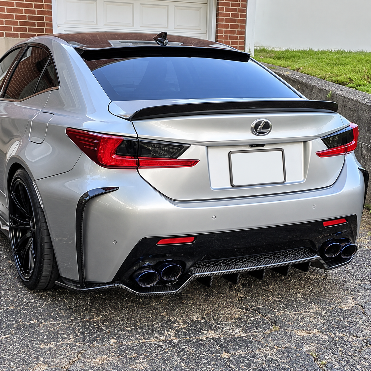 Carbon Fiber CT Style Rear Diffuser With Rear Canards for Lexus RC F