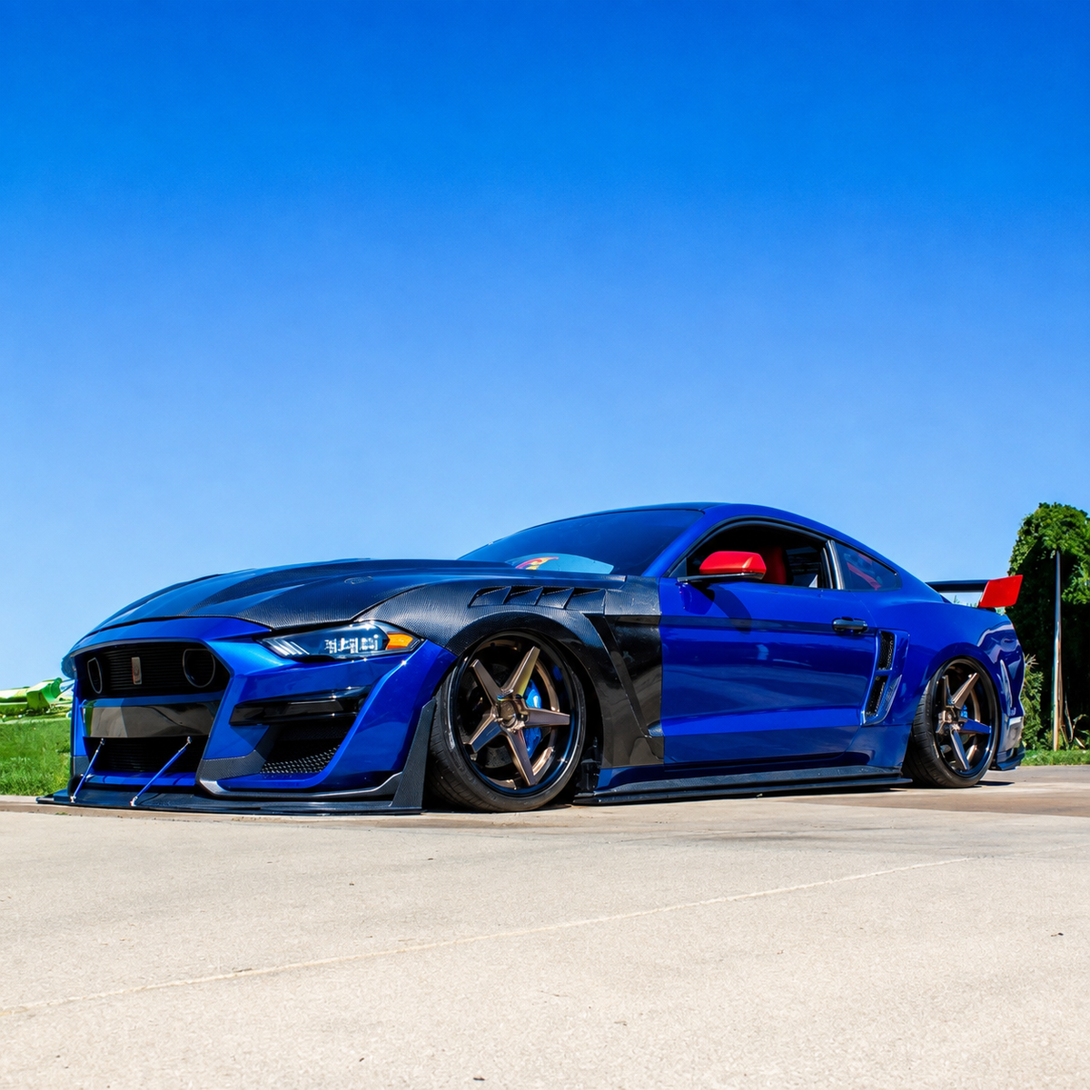 Dry Carbon Fiber Vented Front Fenders for Ford Mustang S550