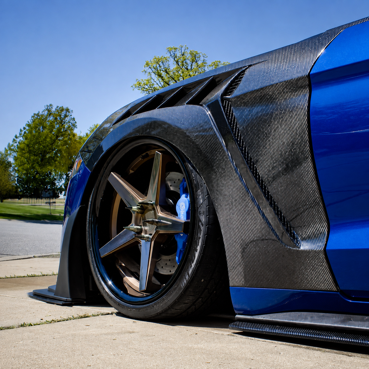Dry Carbon Fiber Vented Front Fenders for Ford Mustang S550