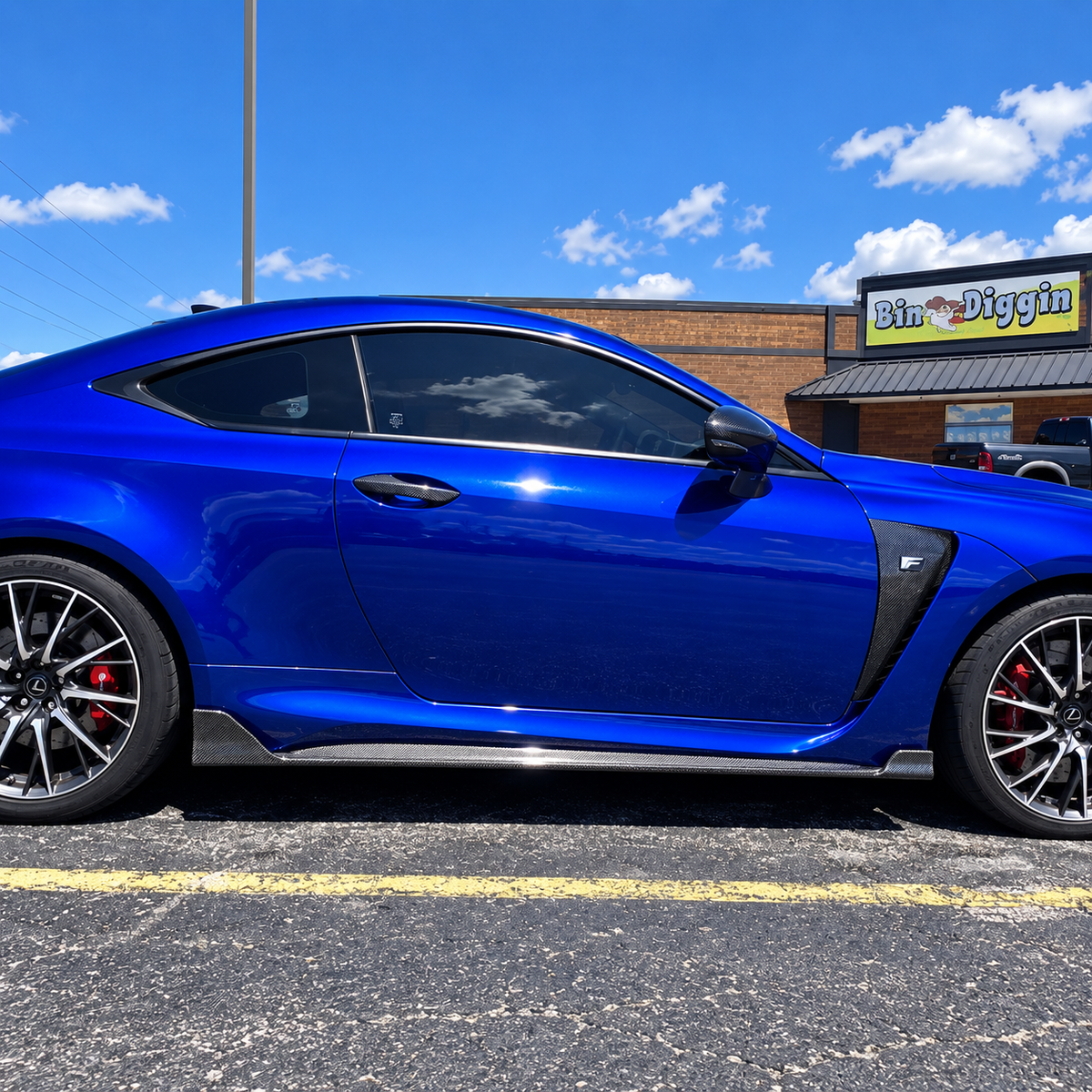 Dry Carbon Fiber Side Skirt Extensions for Lexus RC F