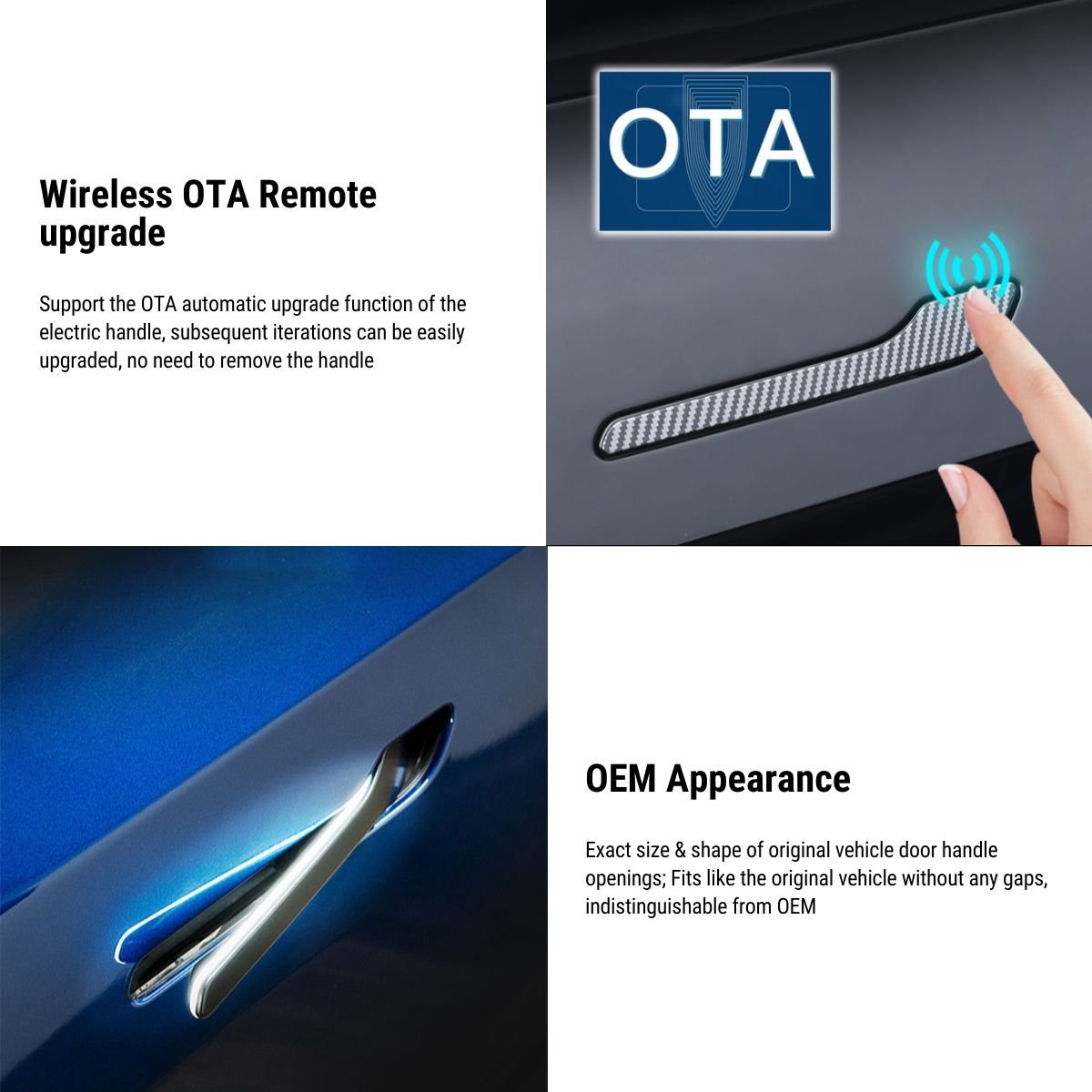 Auto Present Door Handle with LED for Model 3 Highland/Y Juniper | 4-Piece | TESERY