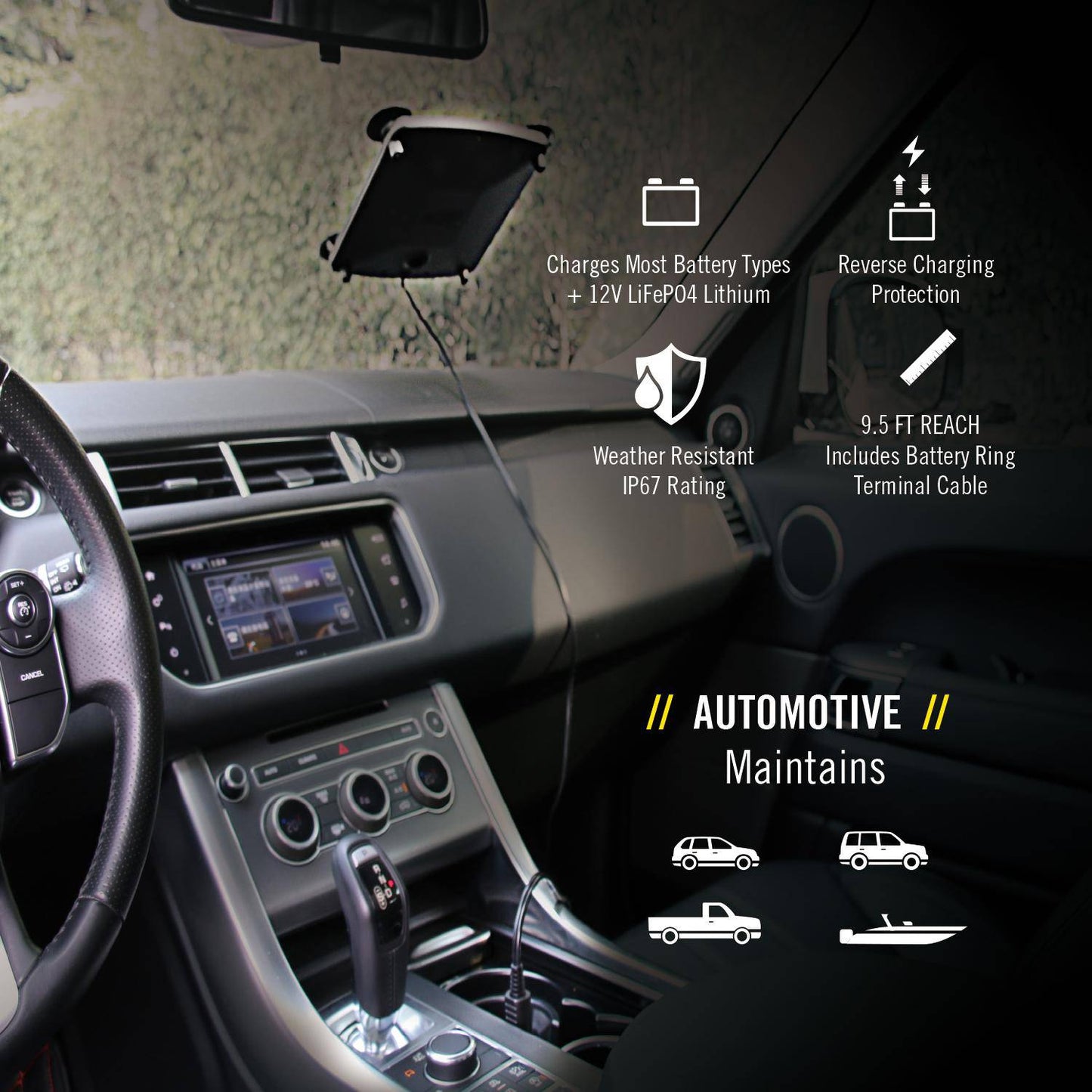 5 Watt Solar 12V Battery Charger with Handlebar Mount