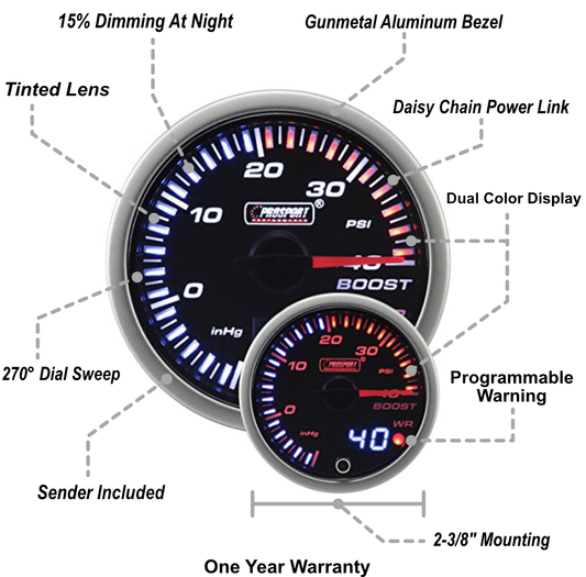 2-3/8" JDM Electrical Boost Gauge