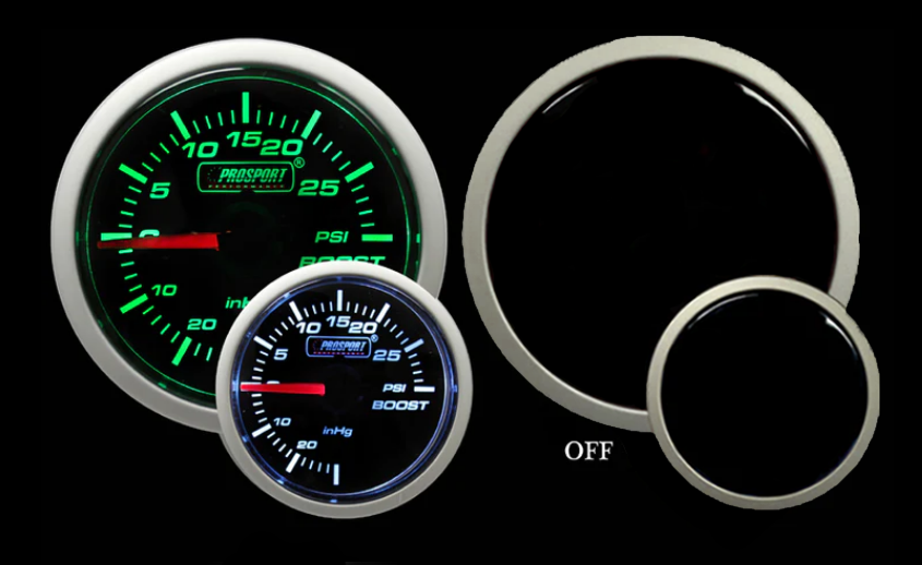 2-1/16" Green/White Mechanical Boost Gauge