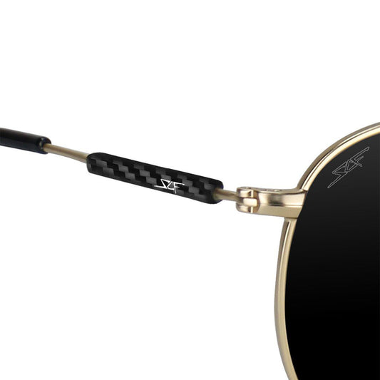 ●CAPTAIN● Carbon Fiber Sunglasses (Polarized Lens | Carbon Fiber Temples | Gold)