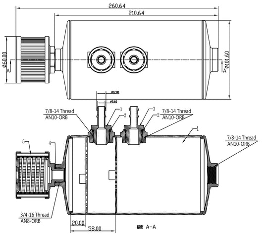 Aluminum Oil Catch Can Dual Baffle - Black