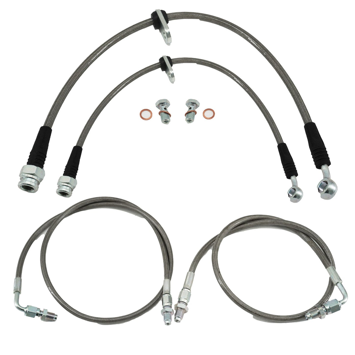 Front & Rear Brake Line Replacement Kit For 96-00 Honda Civic w/rear disc