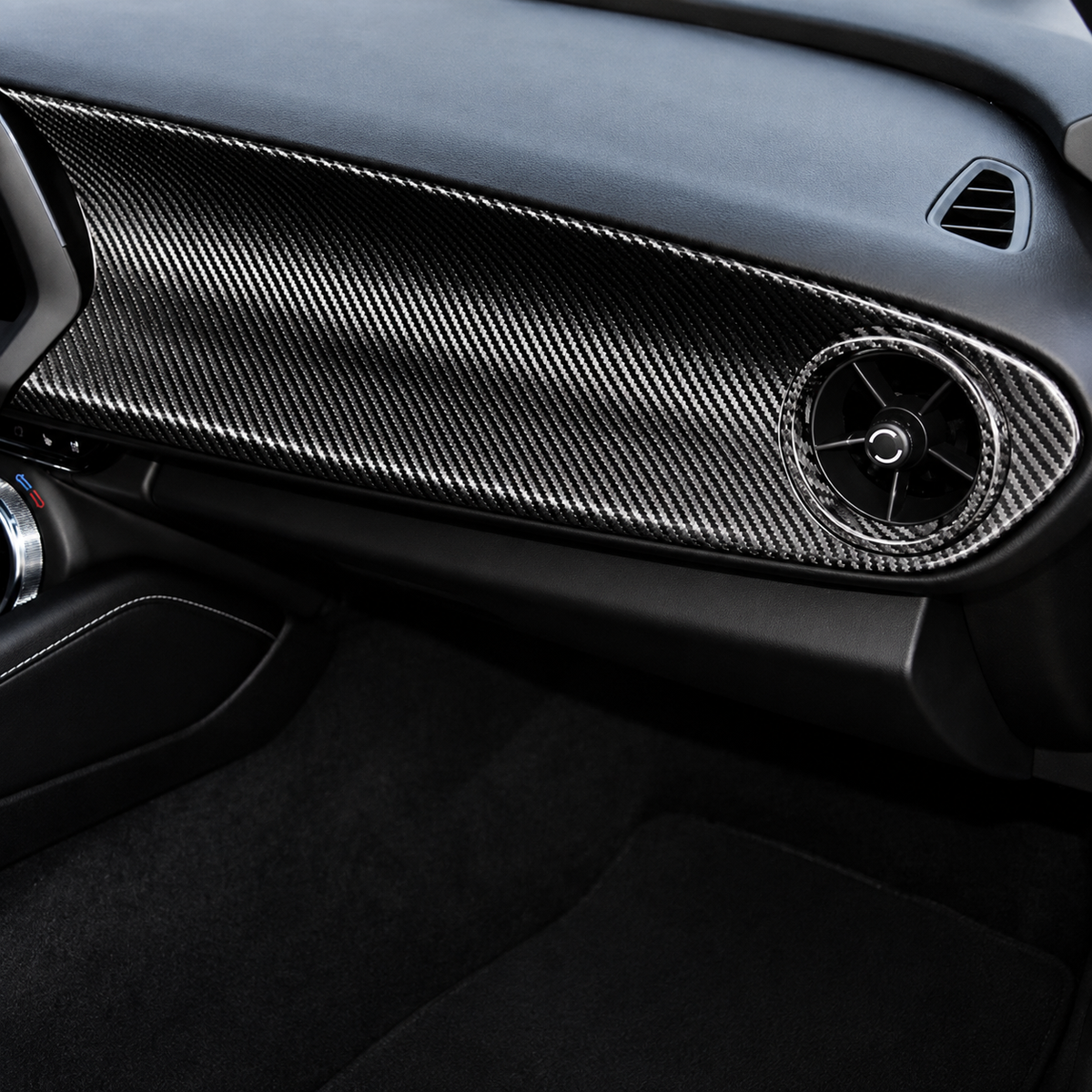 Dry Carbon Fiber Passenger Dashboard Cover for Chevrolet Camaro