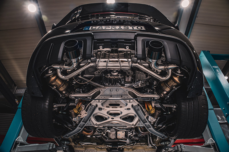 Porsche 718 GT4RS - SET: Valved Muffler, 100 Cell OPF Replacement, Performance Headers + Wicrom Tips