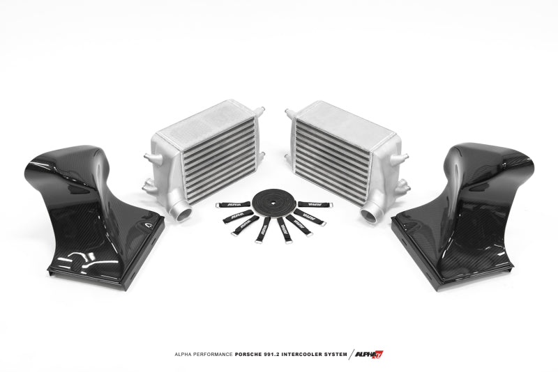 AMS Performance 16-19 Porsche Carrera/Carrera S (991.2) Alpha Intercooler Kit w/Carbon Fiber Shrouds ALP.26.09.0001-1