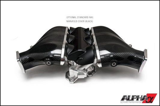 AMS Performance 2009+ Nissan GT-R Alpha Carbon Fiber/Billet Intake Manifold w/Std Fuel Rail - Clear ALP.07.08.0101-1