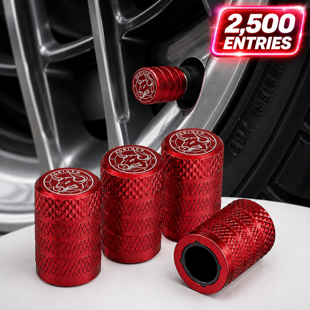 BBP® Red Valve Stem Caps 2500 ENTRIES