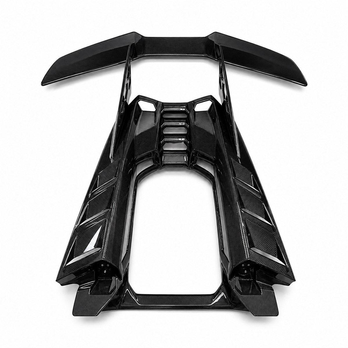 DF Upgrade Dry Carbon Fiber Engine Deck Rear Spoiler Wing Kit for Lamborghini Revuelto