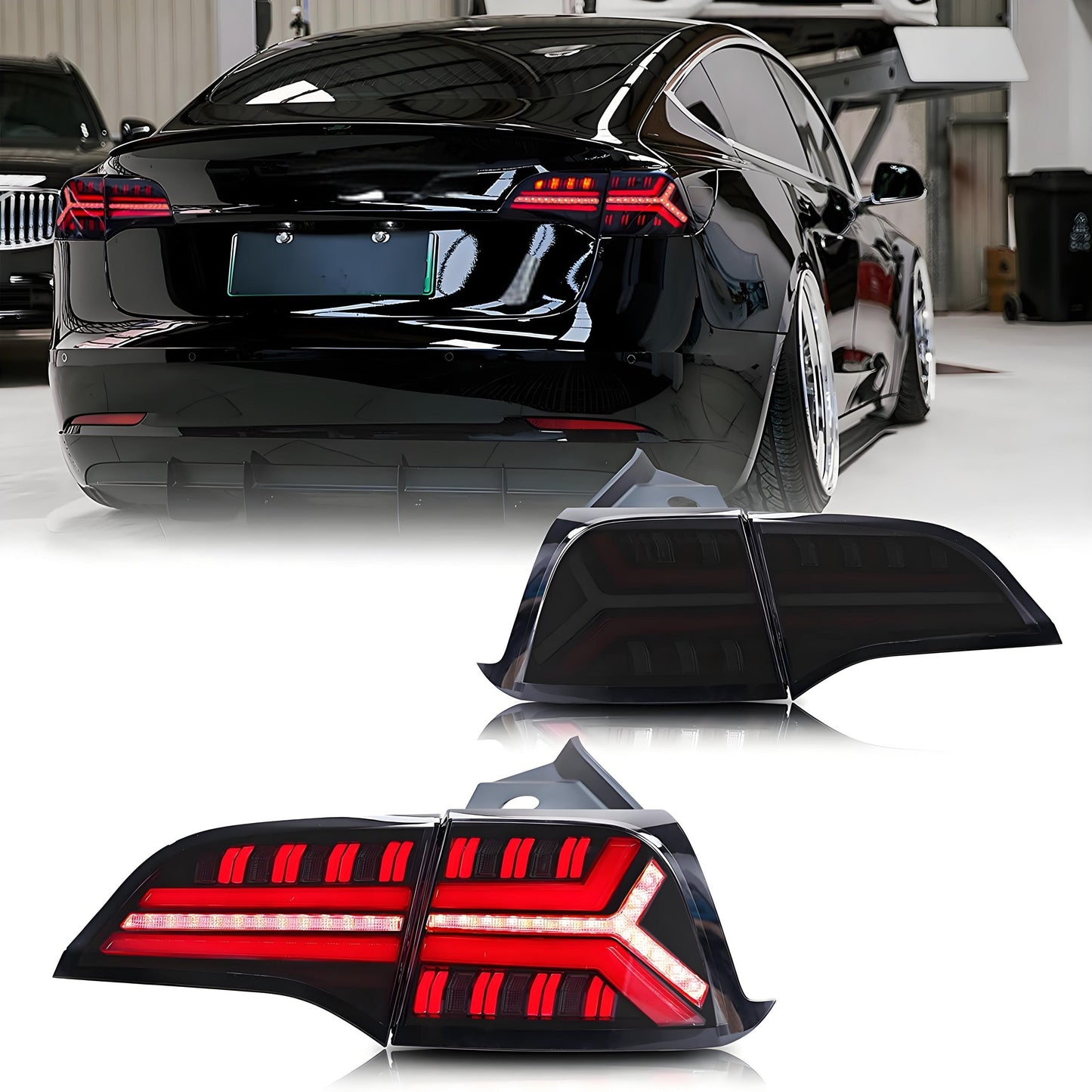 TESERY Fish Bone Tail Light for Model 3/Y